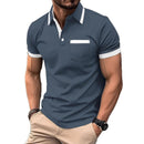 Men's Patchwork Button Pocket Casual Top