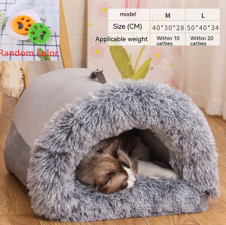 New Splice Portable Pet Nest Portable Autumn And Winter Warm Dog Nest Moisture-proof Long Fur Cat Nest