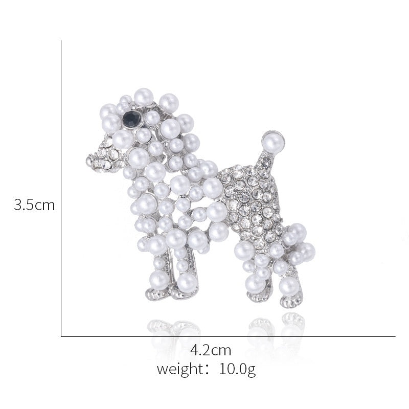 Minimalist Pearl Floral Brooch With Diamond Flower Accessory Pin