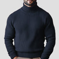 Knitted High-neck Long-sleeve Zip-up Sweater
