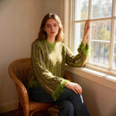 Contrast-color Jacquard Fringe Casual Round-neck Sweater