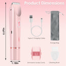 1Pc 2 In 1 Bikini Trimmer For Women Dual Head Cordless Body Shaver IPX7 Waterproof Rechargeable 
Pubic Hair Razor Wet And Dry
