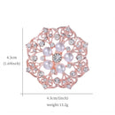 Minimalist Pearl Floral Brooch With Diamond Flower Accessory Pin