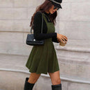 Fashion Commuter Corduroy Overall Dress Women