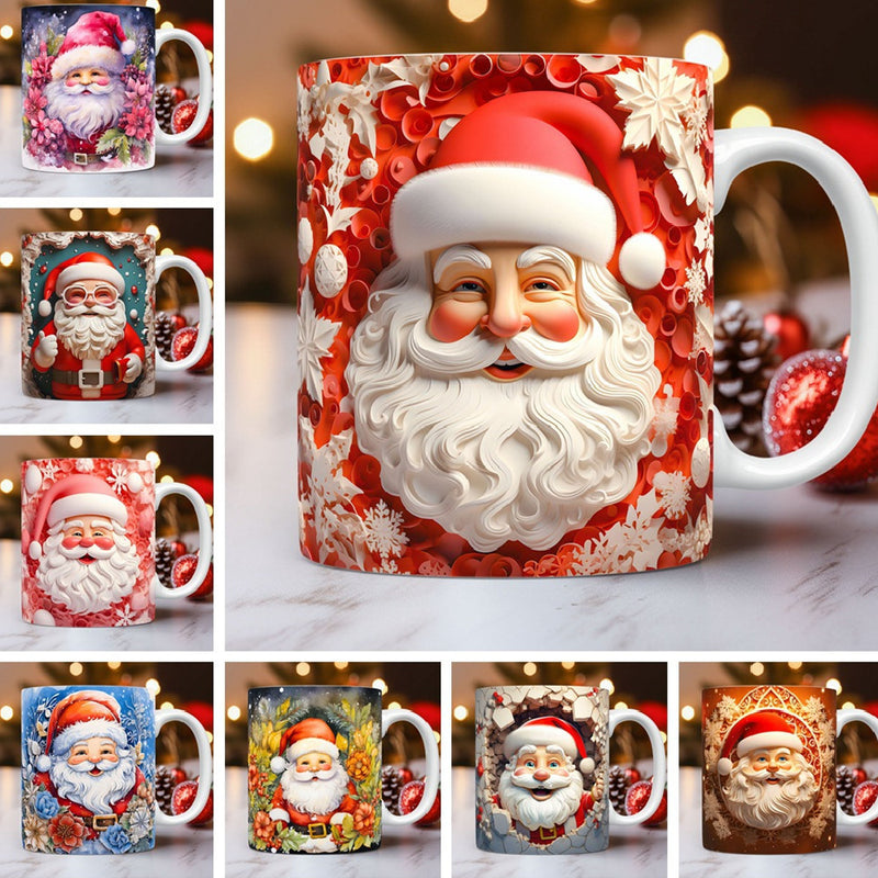 Creative 3D Christmas Ceramic Mug Unique Space Design Christmas Gifts For Kids Adults Kitchen Gadgets