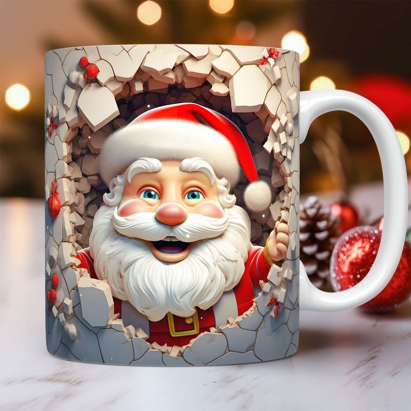 Creative 3D Christmas Ceramic Mug Unique Space Design Christmas Gifts For Kids Adults Kitchen Gadgets