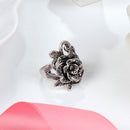 Alloy Rose Inlaid Diamond Ring