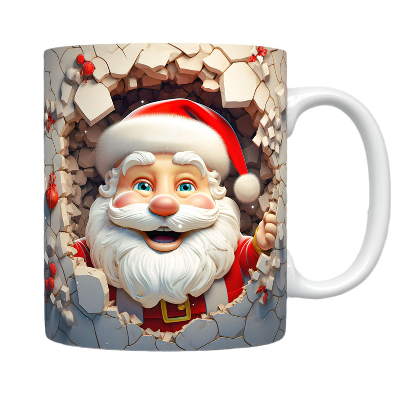 Creative 3D Christmas Ceramic Mug Unique Space Design Christmas Gifts For Kids Adults Kitchen Gadgets