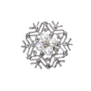 Minimalist Pearl Floral Brooch With Diamond Flower Accessory Pin