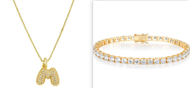 Brass Micro-inlaid Balloon Bubble Small Size 26 English Letters Necklace