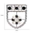 Minimalist Pearl Floral Brooch With Diamond Flower Accessory Pin