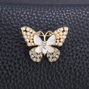 Minimalist Pearl Floral Brooch With Diamond Flower Accessory Pin