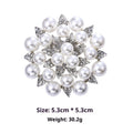 Minimalist Pearl Floral Brooch With Diamond Flower Accessory Pin