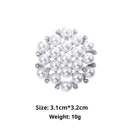 Minimalist Pearl Floral Brooch With Diamond Flower Accessory Pin