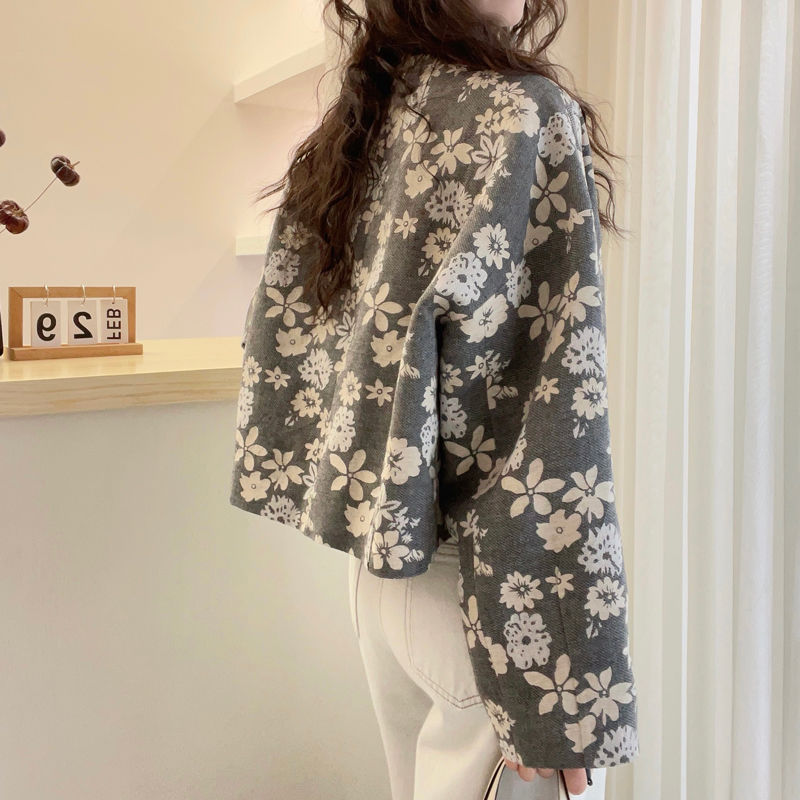 New Loose Versatile Korean-style Floral Print Jacket
