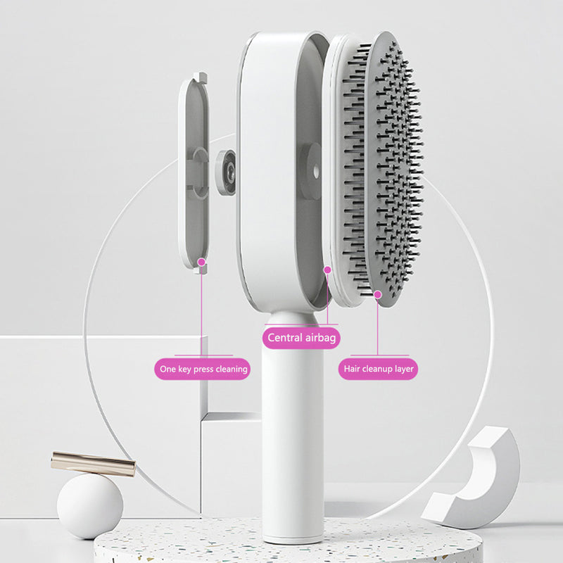 Hair Brush For Women, One-key Cleaning Hair Loss Airbag Massage Scalp Comb Anti-Static Hairbrush