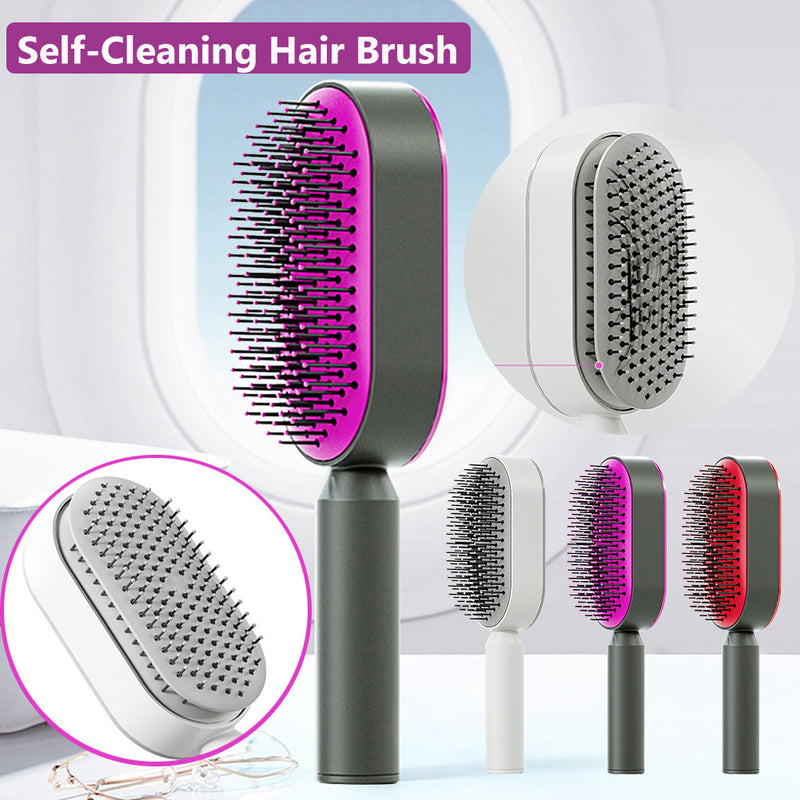 Hair Brush For Women, One-key Cleaning Hair Loss Airbag Massage Scalp Comb Anti-Static Hairbrush