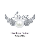 Minimalist Pearl Floral Brooch With Diamond Flower Accessory Pin