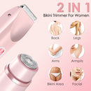 1Pc 2 In 1 Bikini Trimmer For Women Dual Head Cordless Body Shaver IPX7 Waterproof Rechargeable 
Pubic Hair Razor Wet And Dry