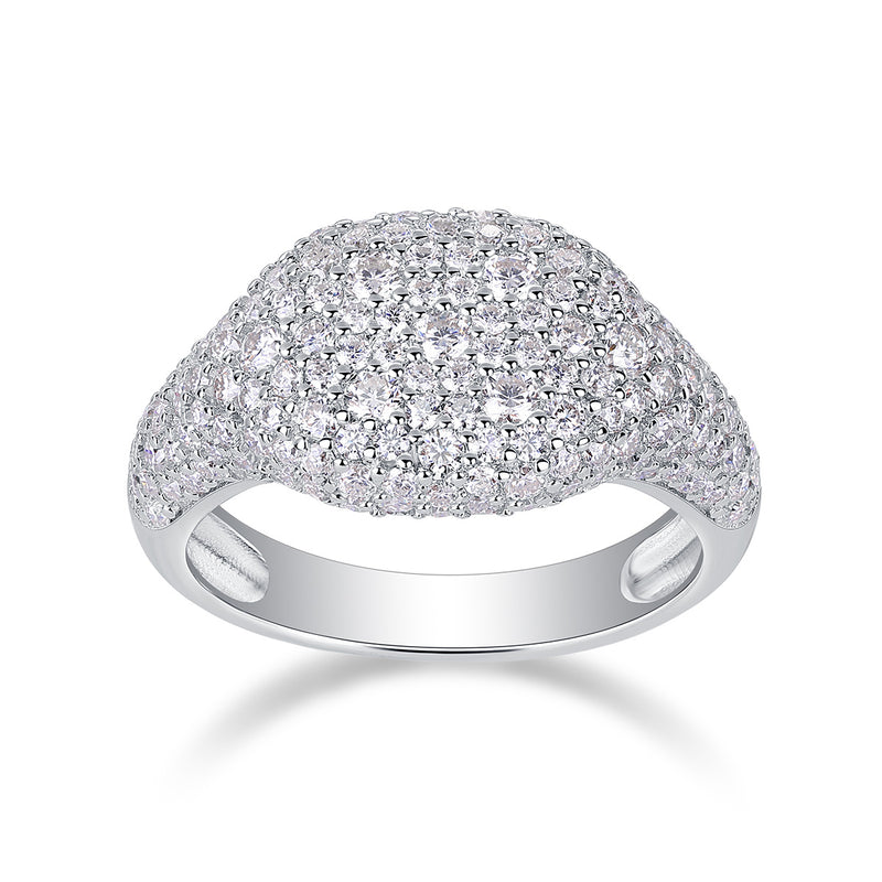 Shining Frenzy - A Wedding Ring Set With Top-quality Moissanite S925 Silver And Platinum-plated Diamond. The Ring Can Be Inspected With A Diamond Pen
