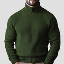 Knitted High-neck Long-sleeve Zip-up Sweater