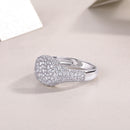 Shining Frenzy - A Wedding Ring Set With Top-quality Moissanite S925 Silver And Platinum-plated Diamond. The Ring Can Be Inspected With A Diamond Pen