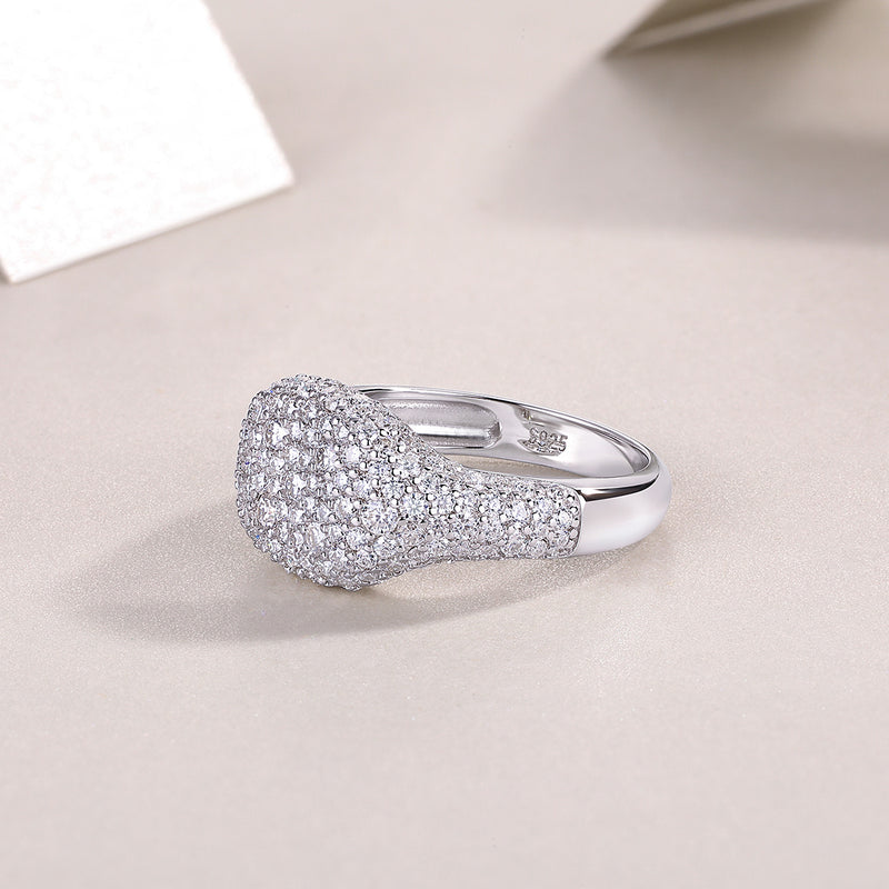 Shining Frenzy - A Wedding Ring Set With Top-quality Moissanite S925 Silver And Platinum-plated Diamond. The Ring Can Be Inspected With A Diamond Pen