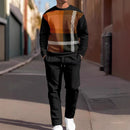 Autumn Casual Fashion Men's 3D Digital Print Round Neck Loose Sweatshirt And Sweatpants Set